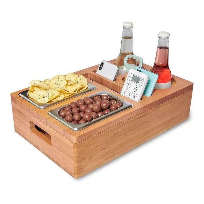 Snack Storage Box Wooden Grid Tray - By Boat - Delite Promotional Products
