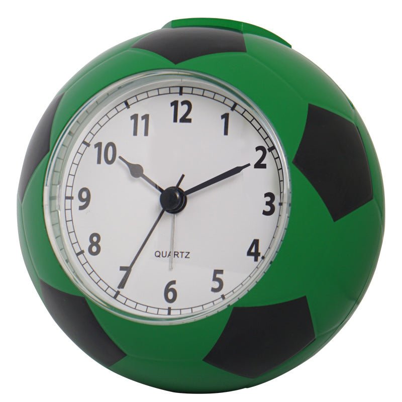 Soccer Shape Table Alarm Clock Quiet - tick Silent Design - Delite Promotional Products