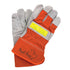 Split Leather Safety Gloves With Reflect Strip - orange - Delite Promotional Products