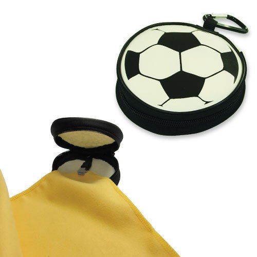 SPORTS TOWEL IN SOCCER BALL POUCH - Delite Promotional Products