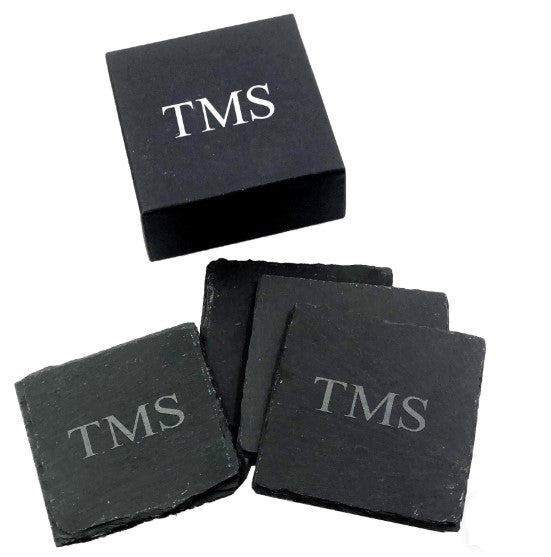 Square Slate Coaster (set Of 4) - Delite Promotional Products