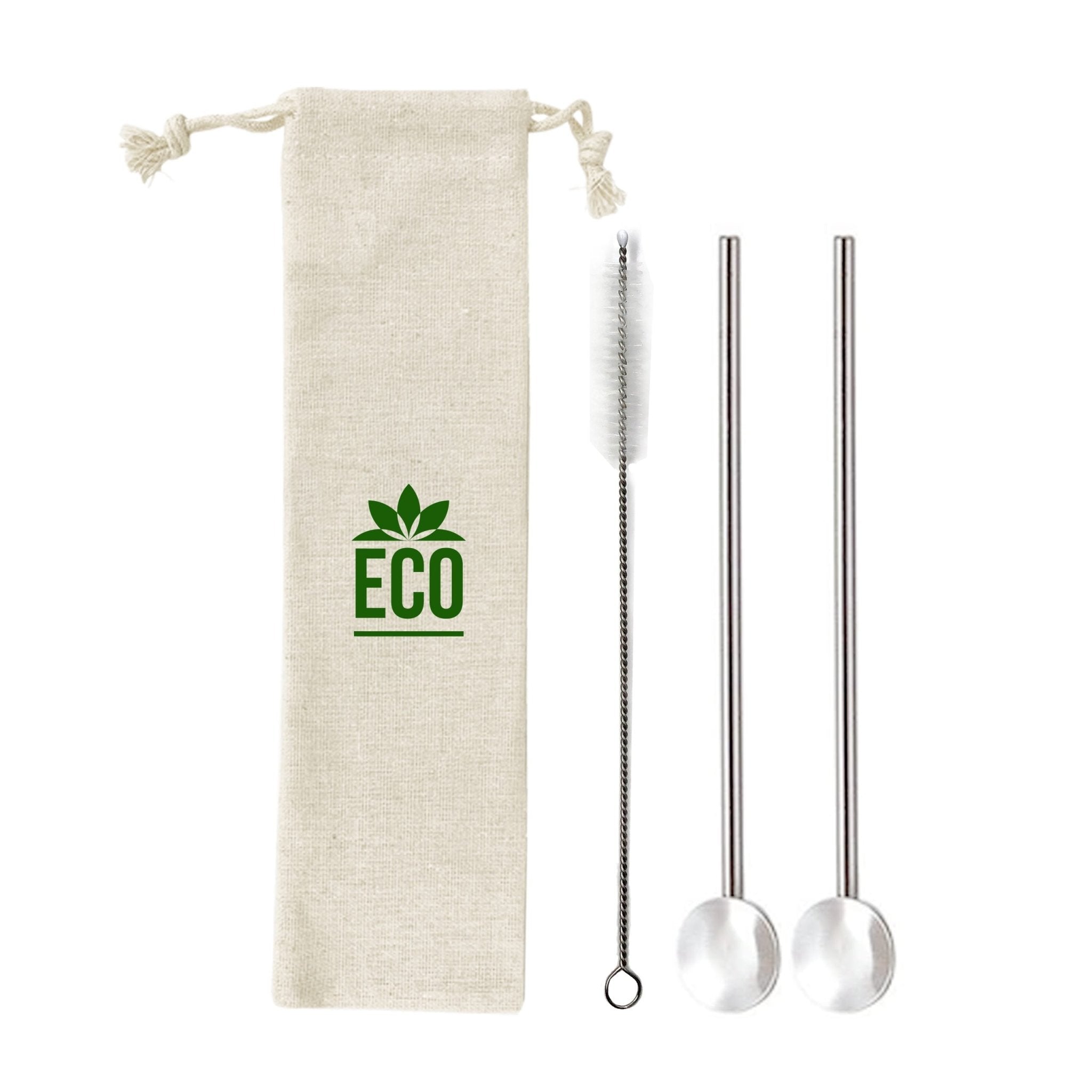 Stainless Steel Cocktail Spoon Straw Set - Delite Promotional Products