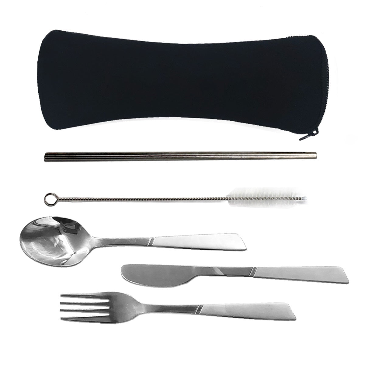 Stainless Steel Cutlery And Straw Set - Delite Promotional Products