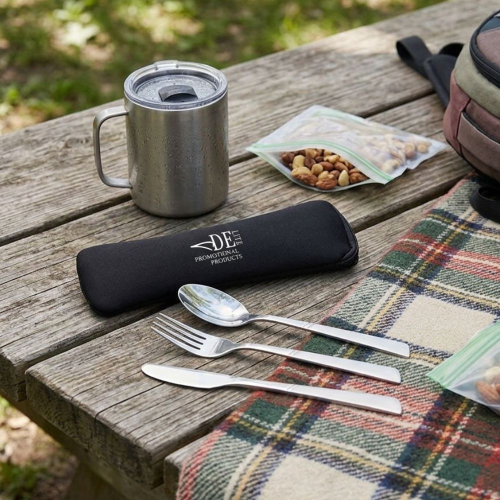 Stainless Steel Cutlery Set In Pouch - Delite Promotional Products