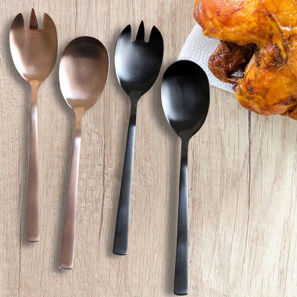 Stainless Steel Salad Serving Fork And Spoon (2pcs) - Delite Promotional Products