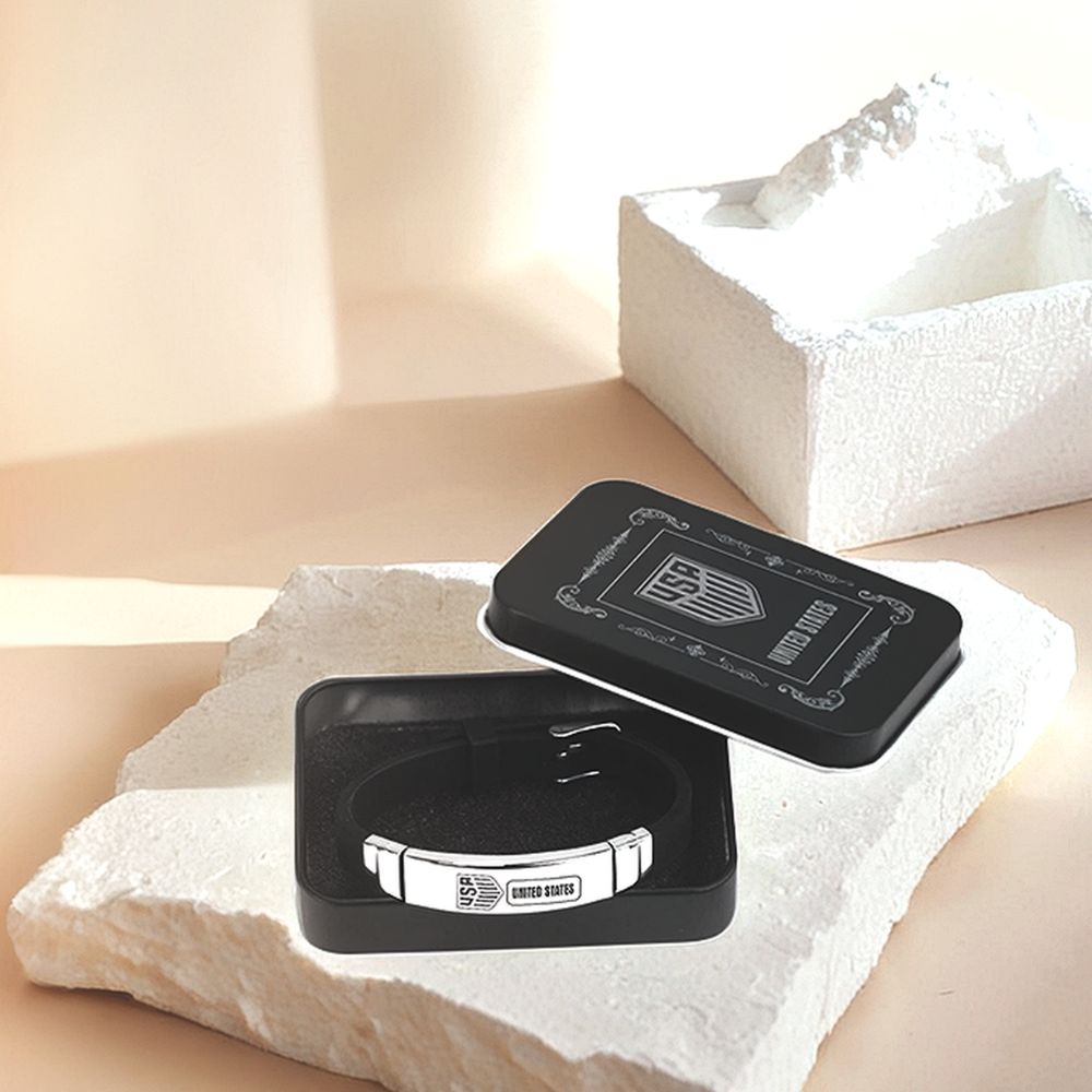 The World Link Metal And Silicone Wristband - Delite Promotional Products