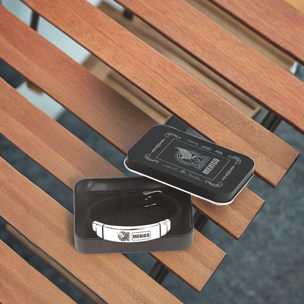 The World Link Metal And Silicone Wristband - Delite Promotional Products