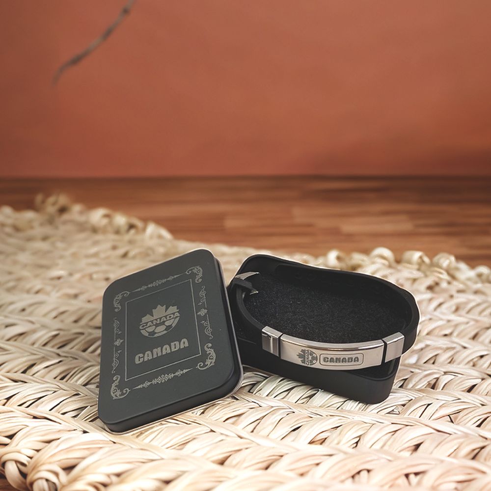 The World Link Metal And Silicone Wristband - Delite Promotional Products