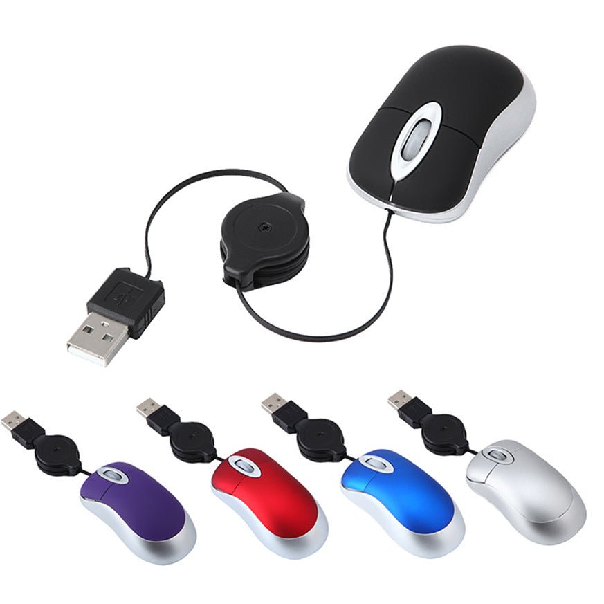 Usb Mini Retractable Cable Mouse - Delite Promotional Products