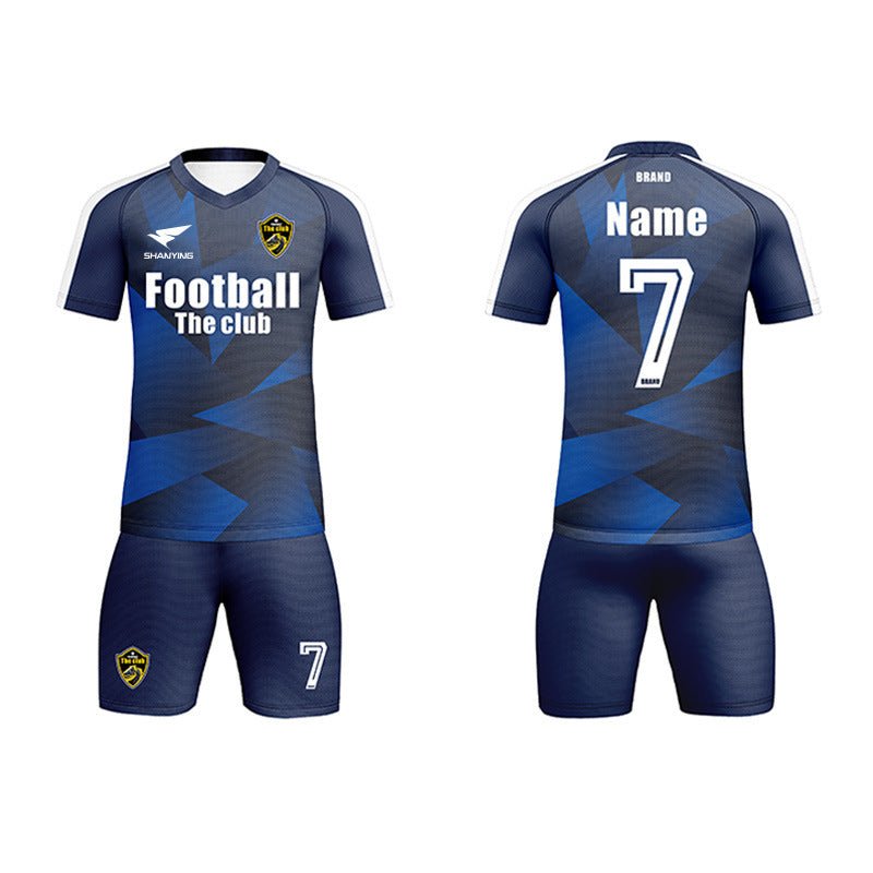 V Neck Full Size Full Color Printed Football Soccer Jersey Shorts Set - Delite Promotional Products