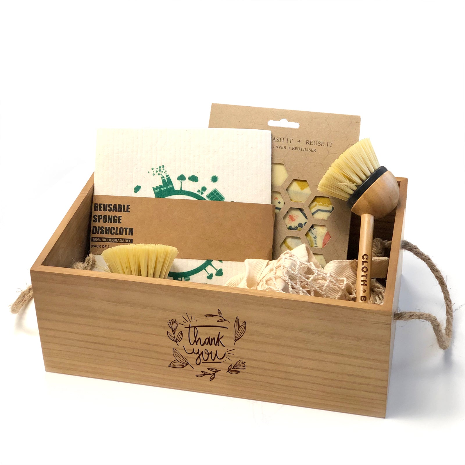 Wood Crate With Rope Handles 12 X 8