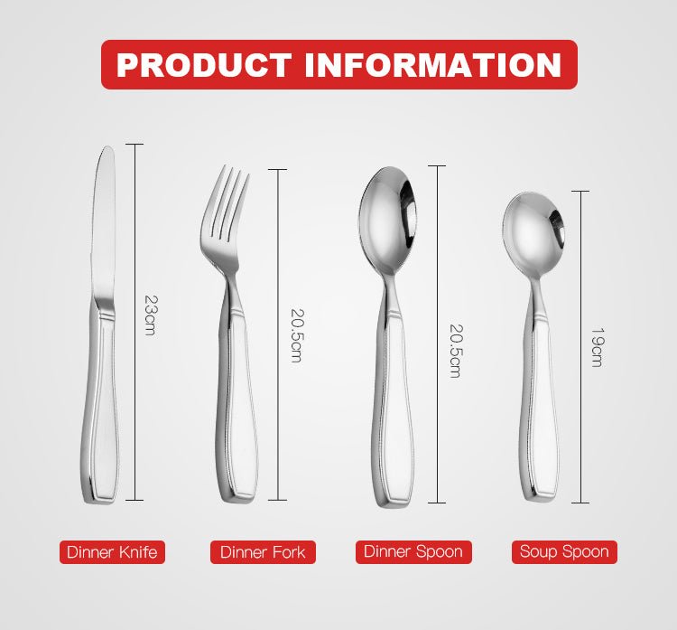 Weighted Utensils For Tremors And Parkinsons, Heavy Weight Stainless Steel Silverware Set - Delite Promotional Products