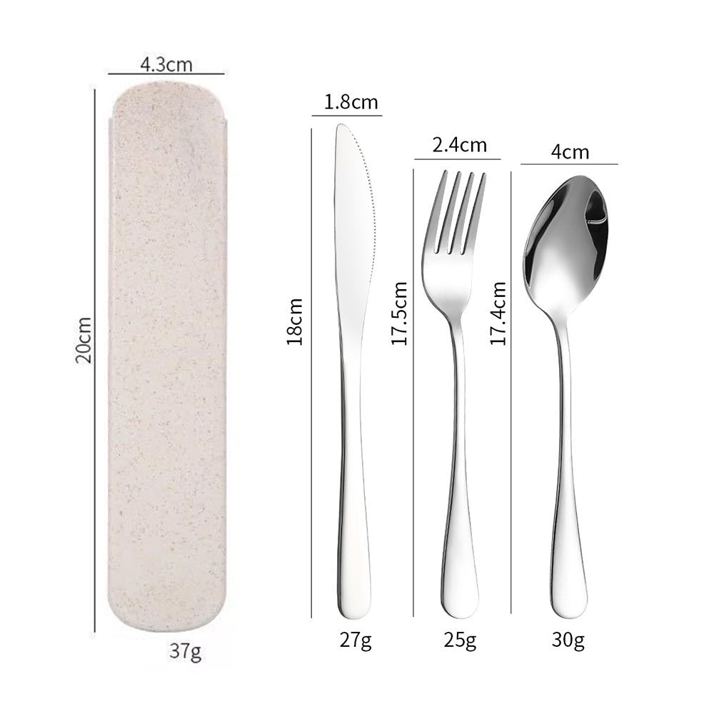 Wheat Stainless Steel Travel Utensil - Delite Promotional Products