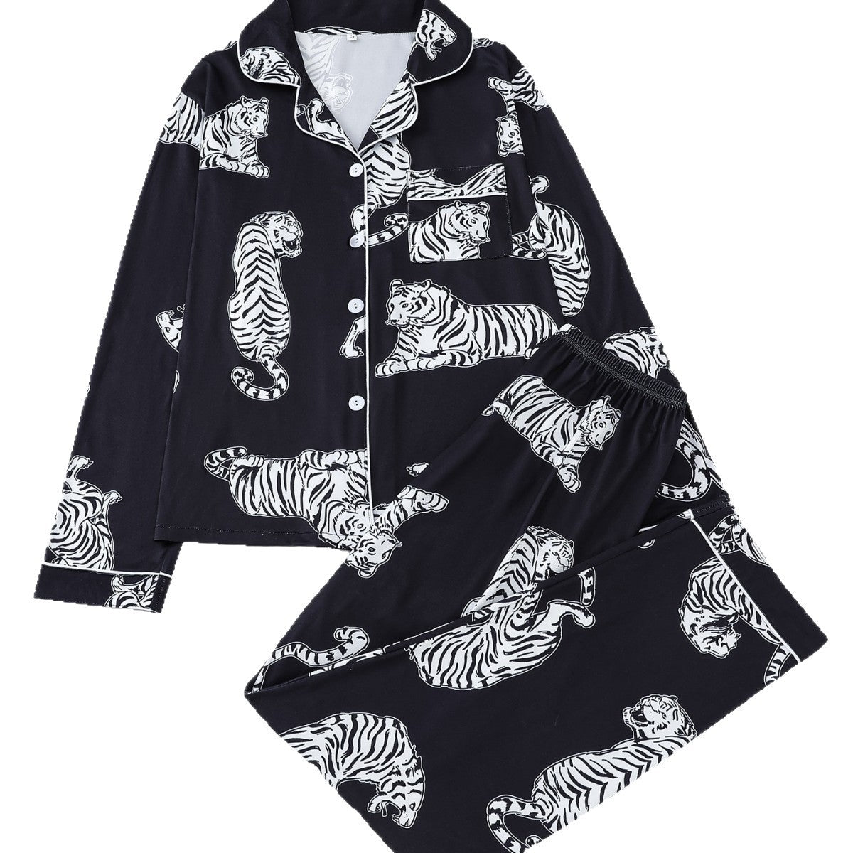 Women 2pcs Pajamas Long Sleeves Sleepwear Button Up Lounge Set - Delite Promotional Products