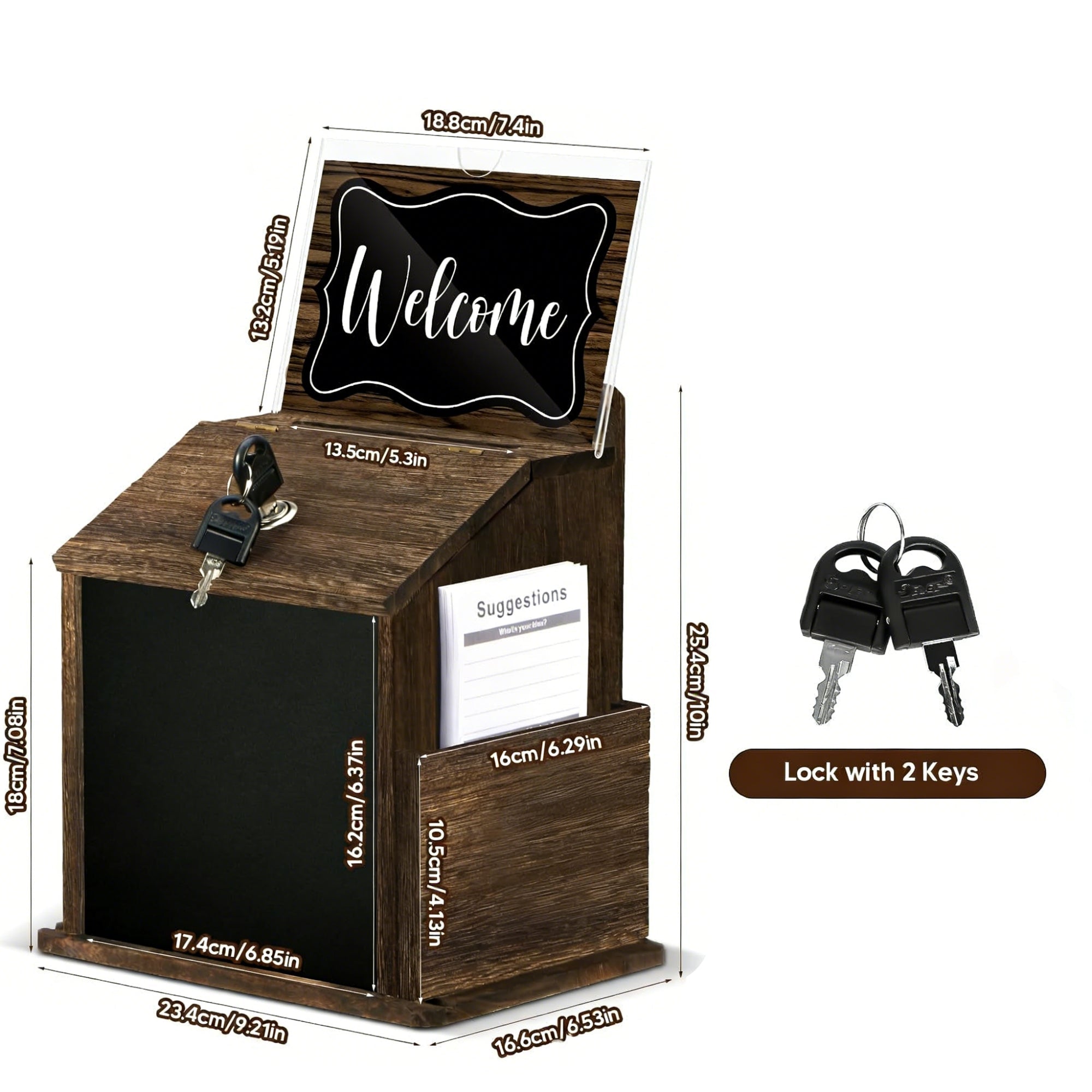 Wood Ballot Box With Slot And Lock - By Boat - Delite Promotional Products