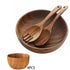 Wood Big Salad Bowel With 4pcs Small Bowels Fork Spoon Set - Delite Promotional Products