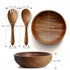 Wood Big Salad Bowel With 4pcs Small Bowels Fork Spoon Set - Delite Promotional Products