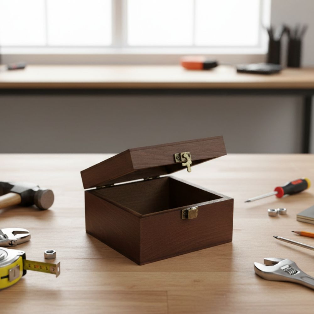 Wooden Gift Box 4.75 X 4.75 X 2.75 Inch - Delite Promotional Products