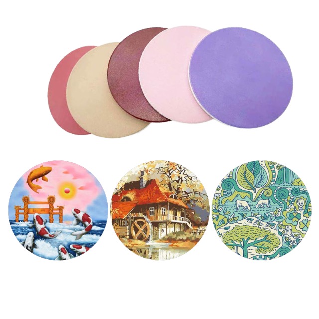 Sous-verre en céramique pleine couleur imprimé 2pcs ensemble