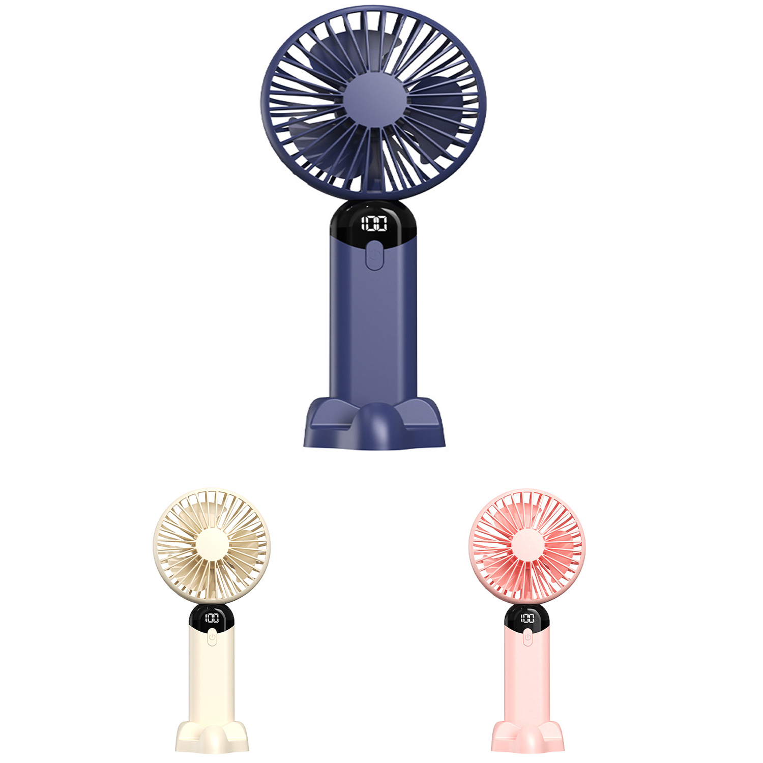 Ventilador portátil de mano con soporte extraíble