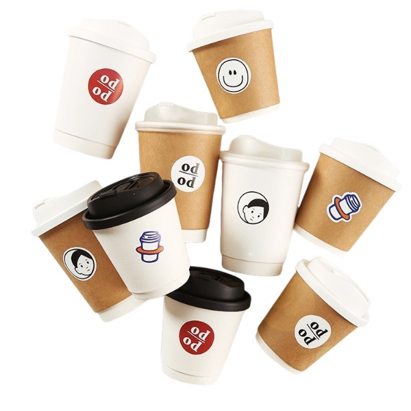 Coupe à café en papier de 10 oz double couche avec couvercle