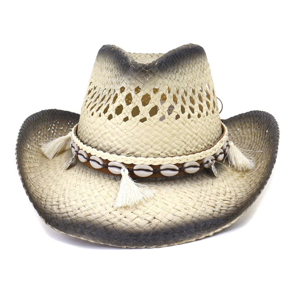 Paja sombrero unisex diseño vaquera y vaquero