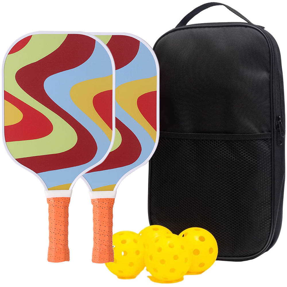Pickleball 4pcs en fibre de verre paddle 2pcs avec coffret d'emballage