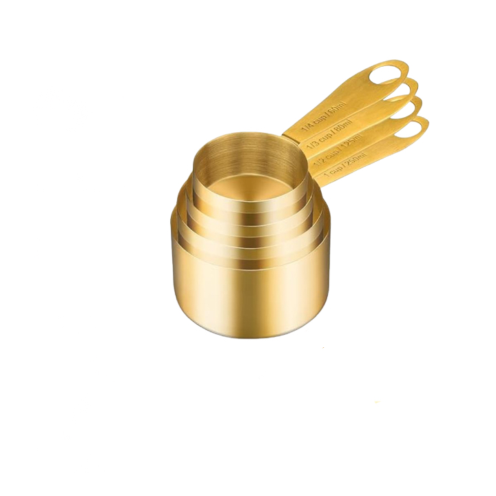 4pcs de medición cuchara set de caja marrón