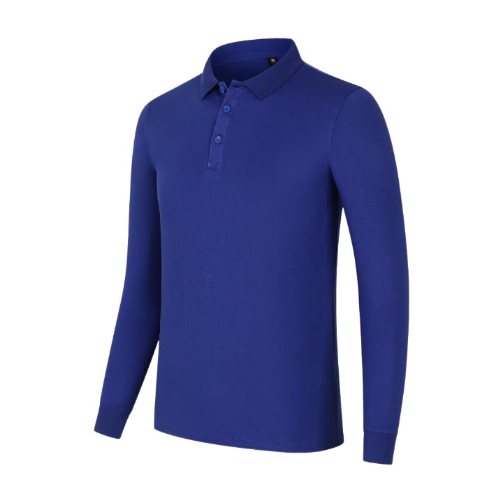 Coton polyester mixte couleur unie manches longues col t chemise