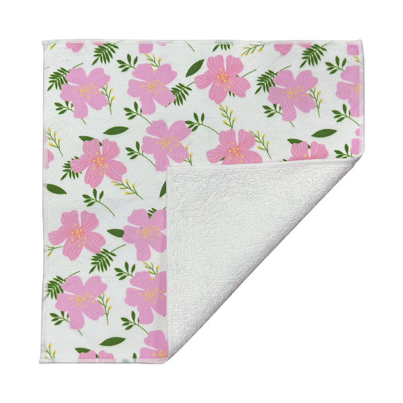 One Side Full Color Printed 10 In Square Cotton Tea Towel — 4-Colour Process