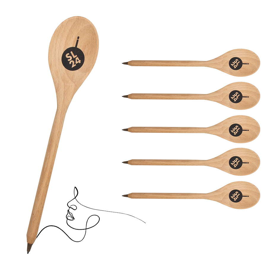 Madera cucharada forma bolígrafo punto de bola