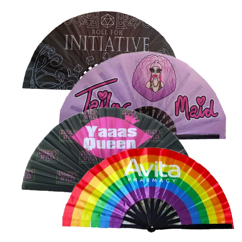 13 en clack ventilador mano sostenido diseño completo color doble lado