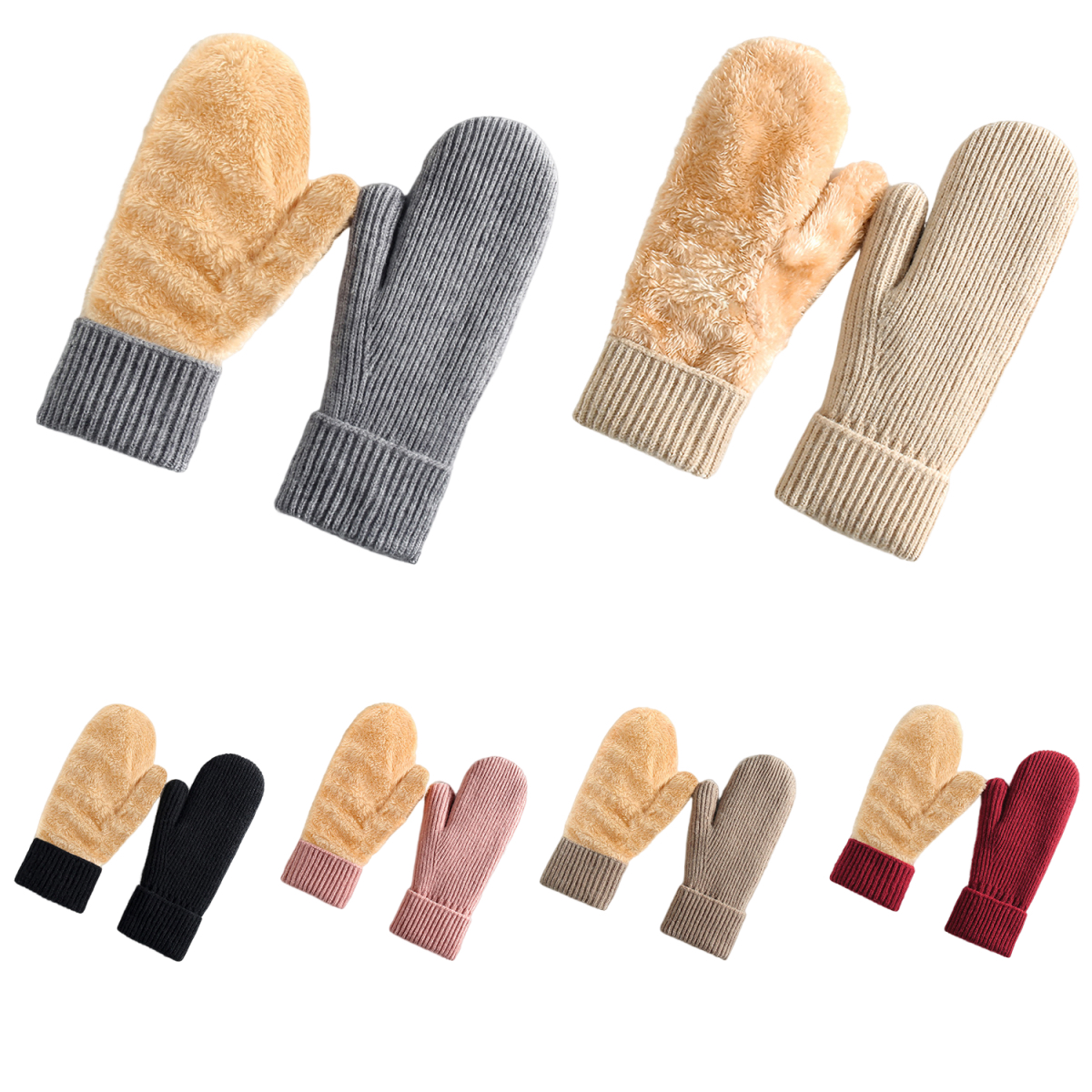 Doble capa unisex adulto mitten
