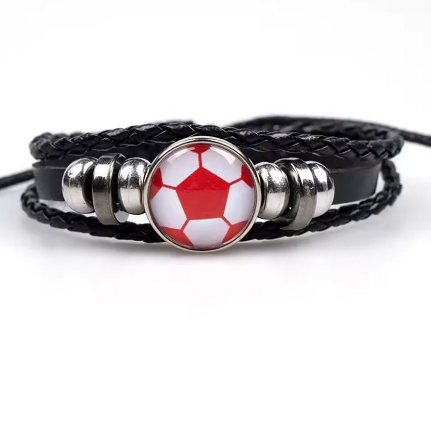 Pulsera de cuero hecho a mano fan de la amistad trabajo equipo joyería