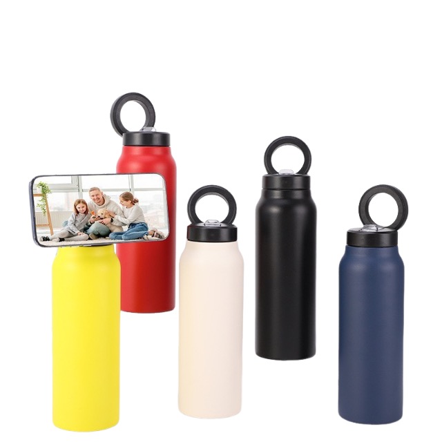 Botella de agua de vacío 24oz con soporte de teléfono magnético