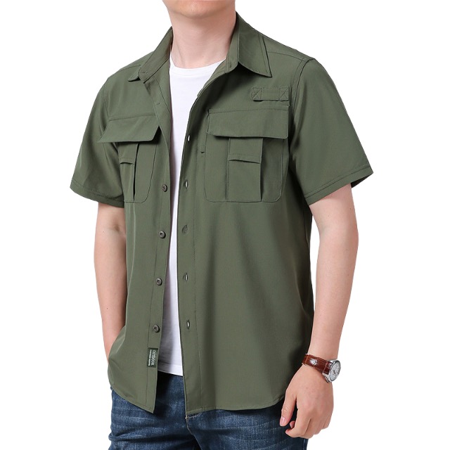 Manches courtes pêche sèche rapide chemise de travail en extérieur uniforme