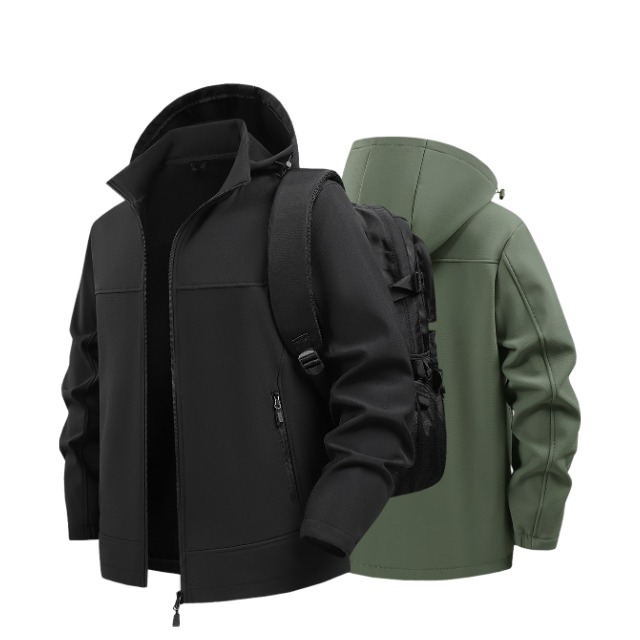 Veste homme softshell avec capuche amovible et doublure polaire