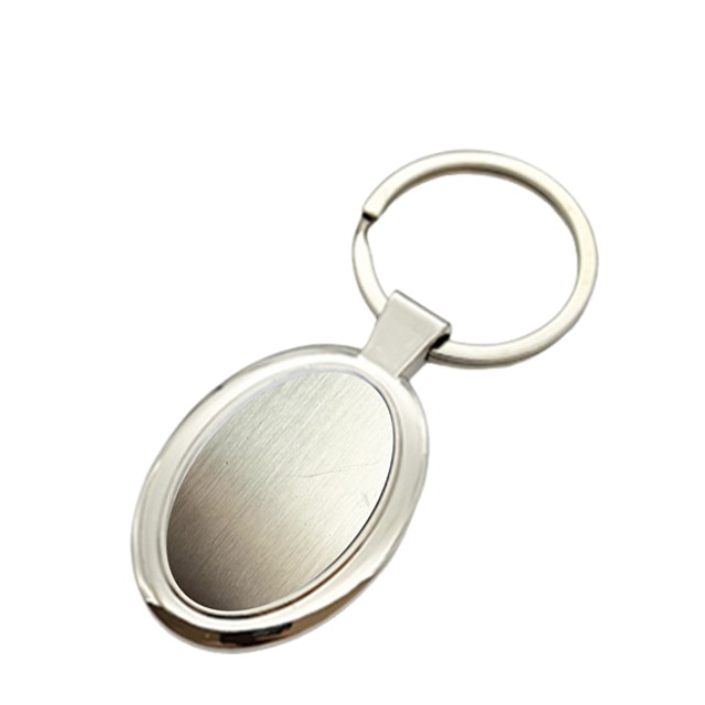 Forma ovalada llavero de acero inoxidable con caja