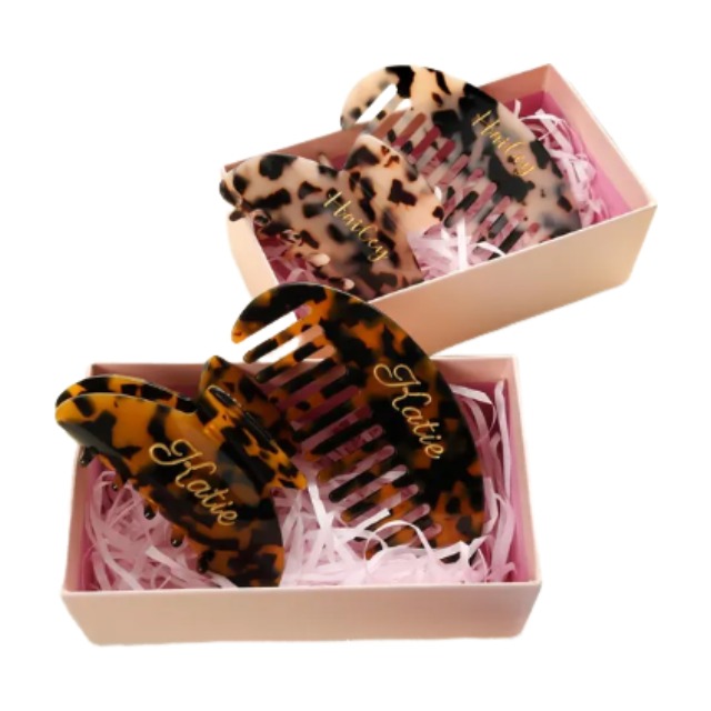 2pcs pince clip peigne boîte cadeau ensemble