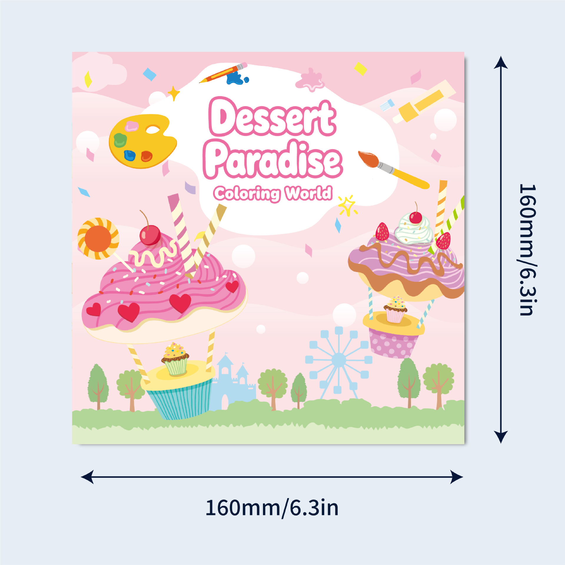Granja tráfico de postre animal tema para colorear libro 16 páginas