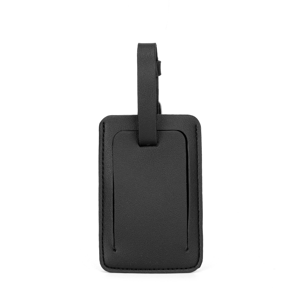 Pu Leather Hiding Luggage Tag Concealed Travel Id Holder