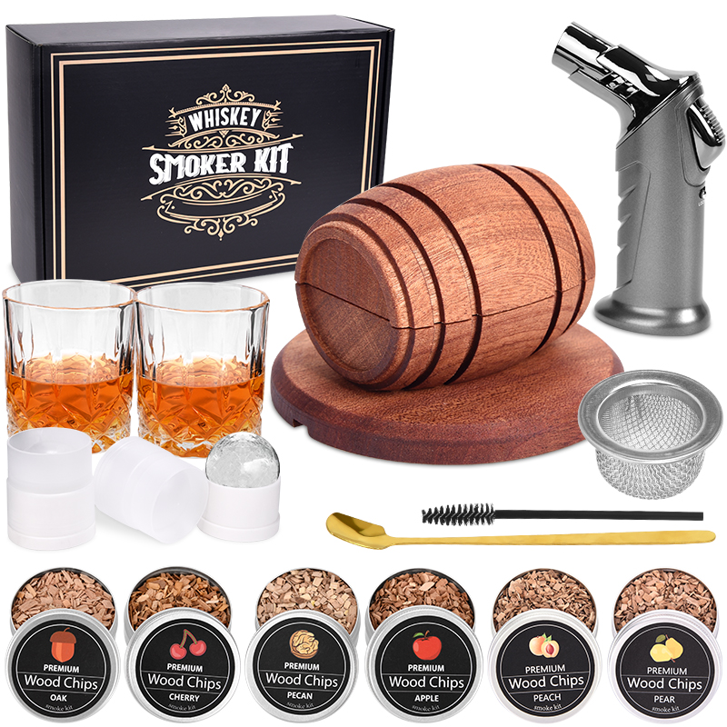 15pcs Whiskey Glass Cocktail Smoker Gift Set