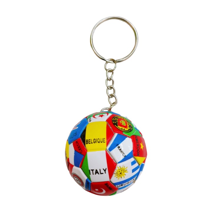 Banderas internacionales diseño de bolas de fútbol pvc llavero
