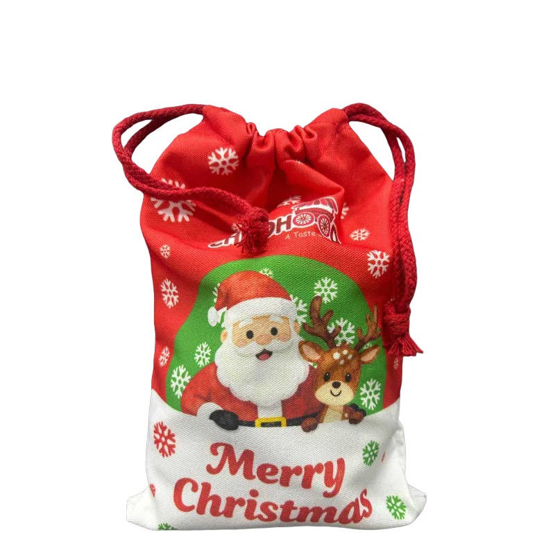 5.9 X8.2in Christmas Pouch Gift Wrap Drawstring Bag