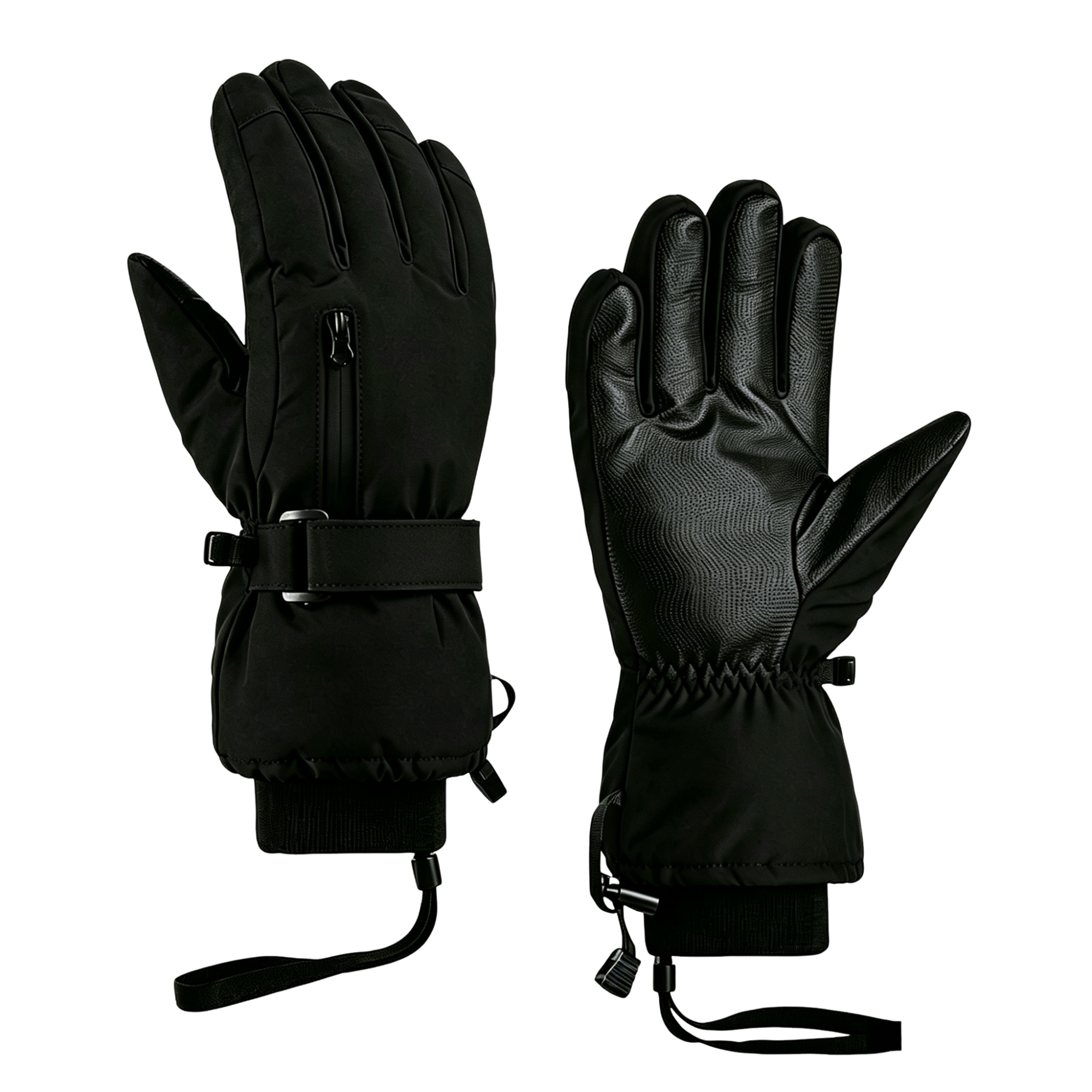 Gants d'hiver doux à écran tactile avec poche zippée
