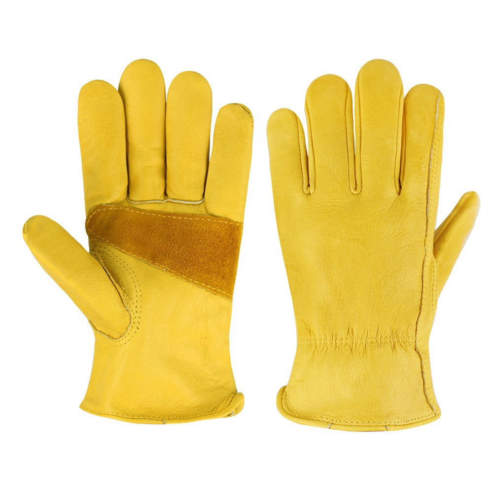 Guantes de piel de vaca con forro cálido