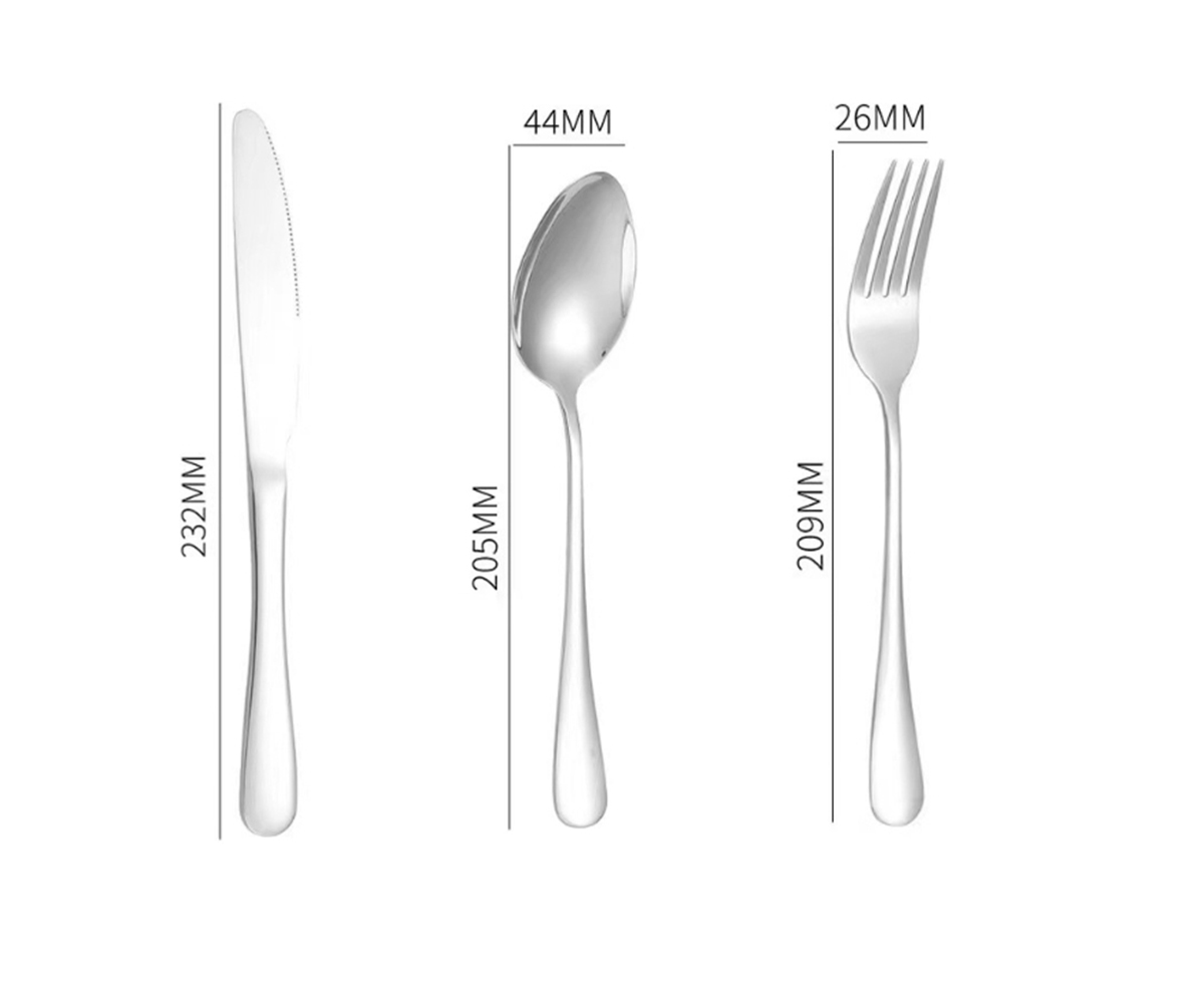 Ensemble d'ustensiles plats en acier inoxydable