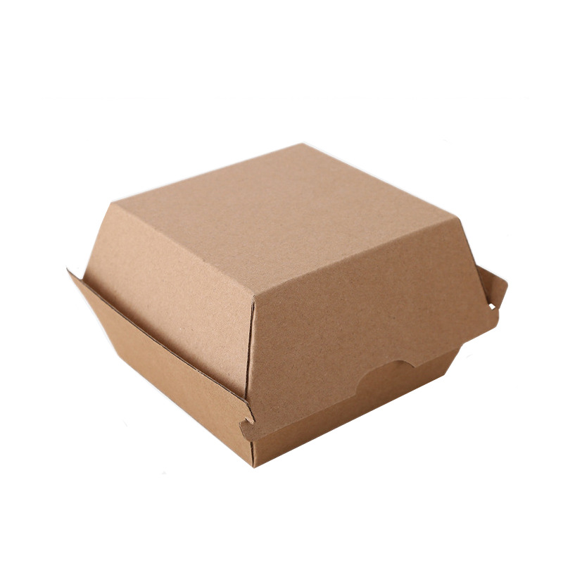 Kraft papel burger caja