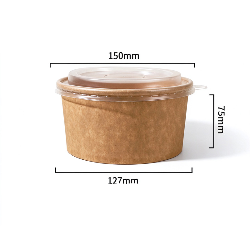 1000ml kraft papel cuenco con pp lid