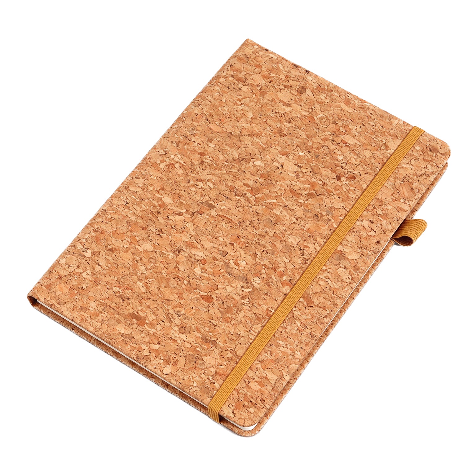Eco-Friendly Cork Fabric Spliced Notebook with Elastic Band